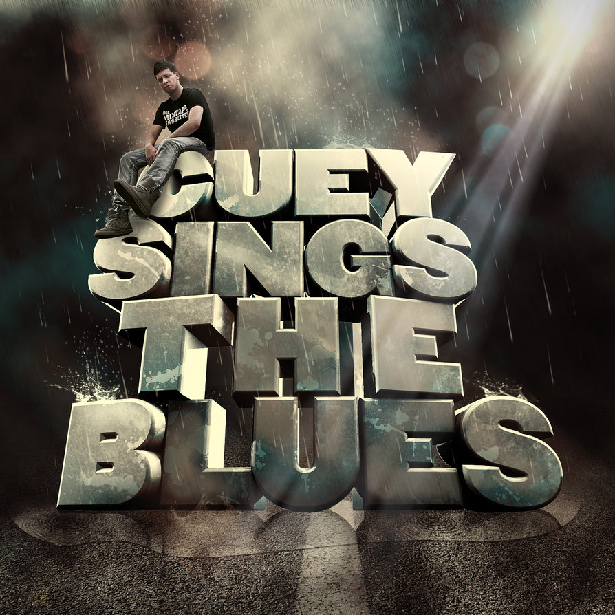 album cover design for Cuey. 3D typography